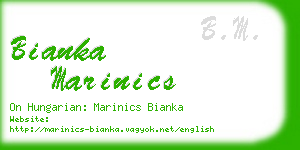 bianka marinics business card